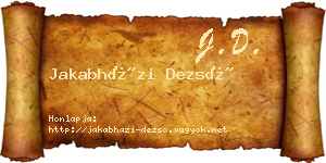 Jakabházi Dezső névjegykártya