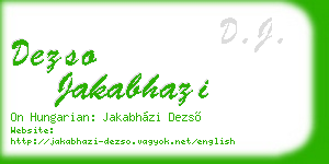 dezso jakabhazi business card