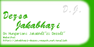 dezso jakabhazi business card